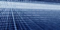 Colorful digital binary data digits and streaming binary code background with light beams Royalty Free Stock Photo