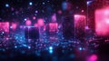 Colorful digital blocks create an immersive abstract background in vivid tones