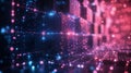 Colorful digital blocks create an immersive abstract background in vivid tones