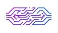 Colorful Digital Circuit Board with Arrows, vector design Generative AI Royalty Free Stock Photo