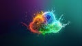 Colorful digital cloud illustration with vibrant connectivity concept Royalty Free Stock Photo