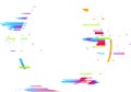 Colorful digital distortion effect resembling a glitch or signal loss, created with pixel sorting and offsetting