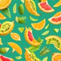 Colorful Digital Fruit Illustrations: AI-Generated Tutti Frutti Art Collection