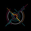 Digital geometric data network elements abstract background