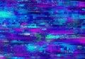 Colorful digital glitch pattern featuring an abstract array of vibrant Royalty Free Stock Photo