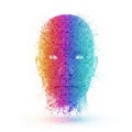 Colorful digital head with binary code. Royalty Free Stock Photo