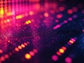 Colorful digital light display pattern with vibrant glowing colors, pixelated screen, macro shot