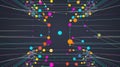 Colorful digital network of nodes and connections illustrating data visualization in a modern, abstract design Royalty Free Stock Photo