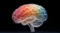 Colorful digital neural network visualizes human brain in spectrum