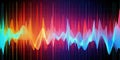 Colorful digital sound wave spectrum, pulsating to the rhythm of a beat , concept of Vibrant audio visualization Royalty Free Stock Photo