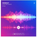 Colorful digital sound wave visualization on a purple gradient background. The top Royalty Free Stock Photo
