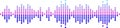 Colorful digital sound waves are visualized as a pixelated gradient, creating a vibrant representation of an audio