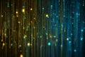 Colorful Digital Stream of Blue and Yellow Lights Creating a High-Tech Background Effect Royalty Free Stock Photo