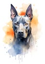 A colorful, digital watercolour painting, showing the a Thai ridgeback dog. Royalty Free Stock Photo