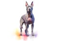 A colorful, digital watercolour painting, showing the a Thai ridgeback dog. Royalty Free Stock Photo