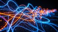 Vibrant neon waveform with glowing nodes Royalty Free Stock Photo