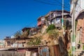 Colorful dilapidated houses on hills in Valparaiso, Chi