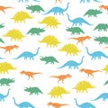 Colorful Dinosaurus Seamles Pattern Background. Vector