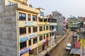 Colorful dirty and dusty street area in Sinamangal, Kathmandu, Nepal