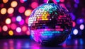 Colorful disco ball with lights. Royalty Free Stock Photo