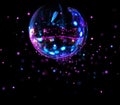 Colorful disco mirror ball light spots