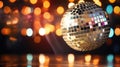 Colorful disco mirror ball lights night club background. Party lights disco ball Royalty Free Stock Photo