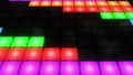 Colorful Disco nightclub dance floor wall glowing light grid background vj loop