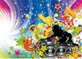 Colorful Discoteque Flyer Royalty Free Stock Photo