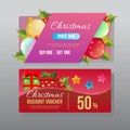 Colorful discount voucher christmas ball