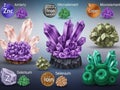 A colorful display of essential plant microelements and their crystals Royalty Free Stock Photo