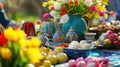 Vibrant Nowruz Celebration with Traditional Haft-Seen Table