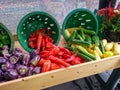 Colorful Display of Peppers at Farmers Market VA