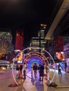 Colorful display at Yagan square, Perth, Australia. Royalty Free Stock Photo