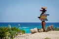 Cozumel distance sign Royalty Free Stock Photo