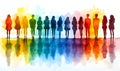 Rainbow Silhouettes Royalty Free Stock Photo