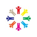 Colorful diversity icon vector. Children hands up sign symbol
