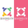 Colorful Diversity Logo Template. Icon Of Unity, Friendship, Community And Togetherness