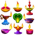 Colorful Diwali Diya