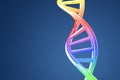 Colorful DNA helix on a blue background