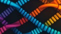 Colorful DNA Sequences on a Dark Background Royalty Free Stock Photo