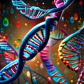 Colorful dna - ai generated image