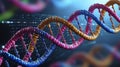 Colorful DNA strands represent genetic diversity and biological evolution Royalty Free Stock Photo