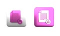 Colorful Document and lock icon isolated on white background. File format and padlock. Security, safety, protection