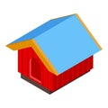 Colorful dog house icon isometric vector. Cute roof