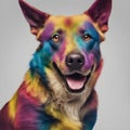 colorful dog with punk