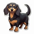 Cute Dachshund Sticker In 2d Game Art Style