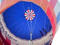 The colorful dome of the balloon from the inside