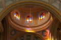 The colorful dome inside a Catholic Church Royalty Free Stock Photo