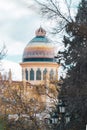 Colorful dome of the Parish of Santa Teresa and San JosÃÂ©, in autumn. Madrid, Spain