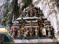 Colorful dome with sculptures in a Batu Caves temple. Malaysia Royalty Free Stock Photo